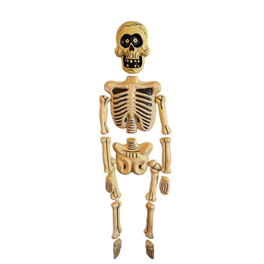 VTG 5’ Big Head Jangles 2003 Skeleton Halloween Eyes Light Up Sings NON MOVING